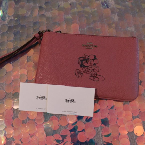 Large DISNEY X COACH Wristlet w/ Mini Mouse Motif - Picture 2 of 5
